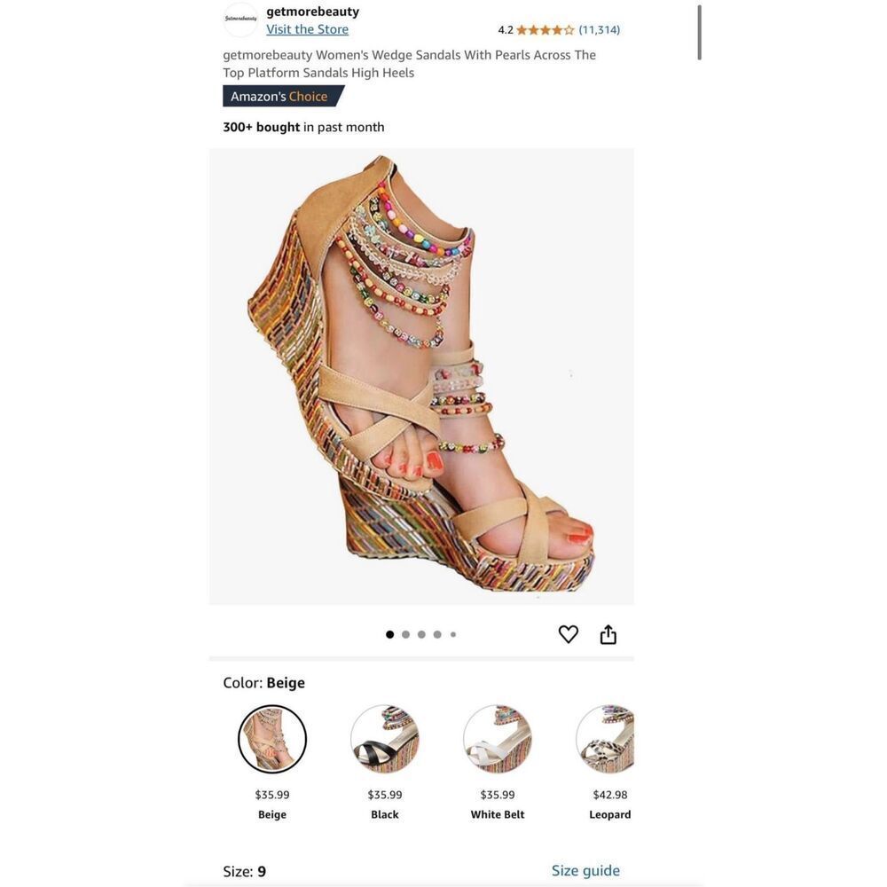 getmorebeauty Women's Wedge Sandals